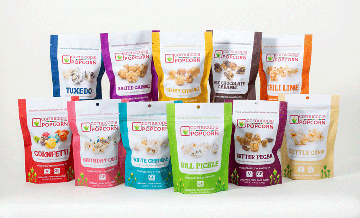 Cornucopia Popcorn - TX Butter Pecan Popcorn (V & GF) Signature Bag