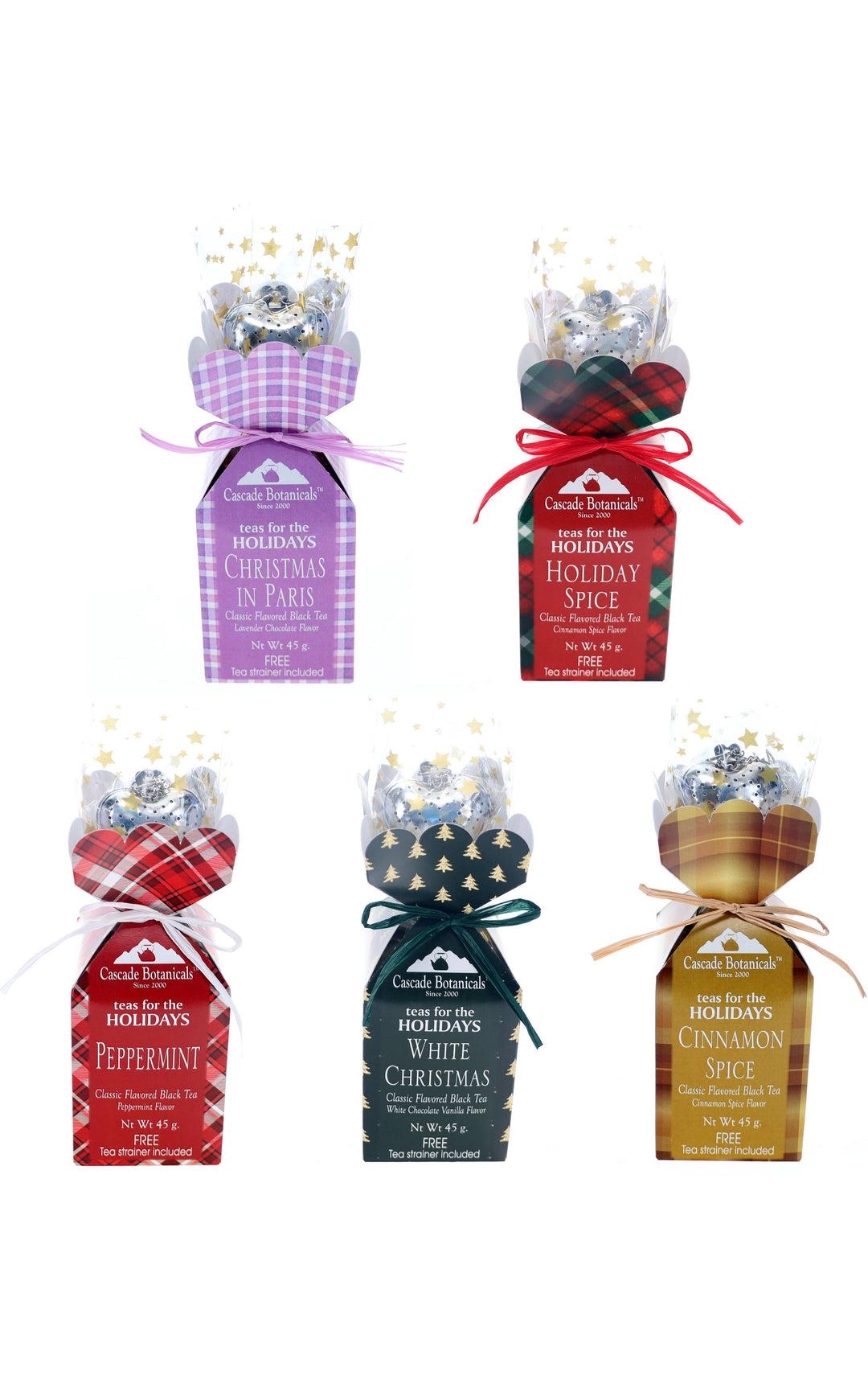 Cascade Teas & Botanicals - Holiday Tea Gift Set with FREE INFUSER