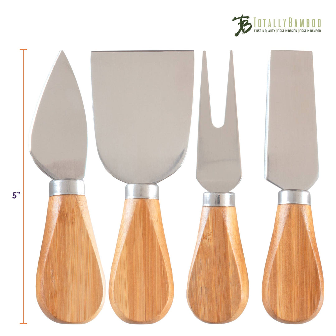 Totally Bamboo - 4-Pc. Cheese Tool Set – Cheese Knives for Charcuterie Boards