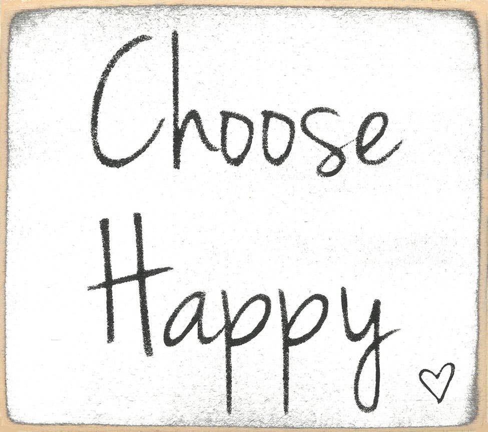 Choose Happy Wooden Decor Sign