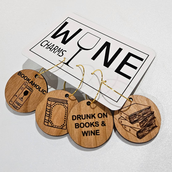 Bookaholic Wine Charms