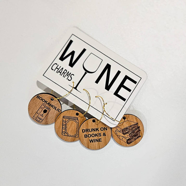 Bookaholic Wine Charms