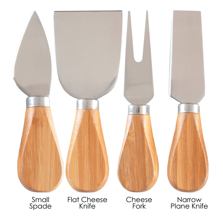 Totally Bamboo - 4-Pc. Cheese Tool Set – Cheese Knives for Charcuterie Boards
