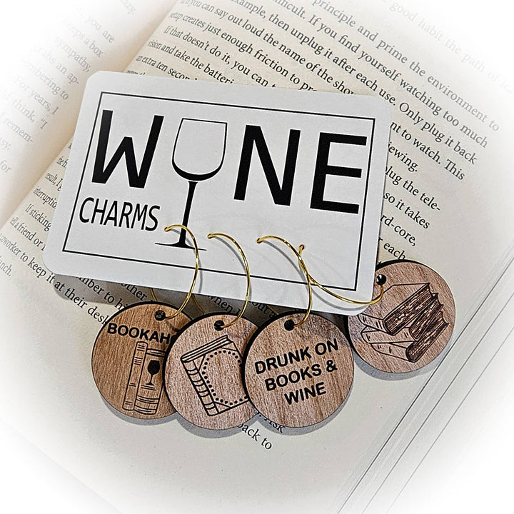 Bookaholic Wine Charms